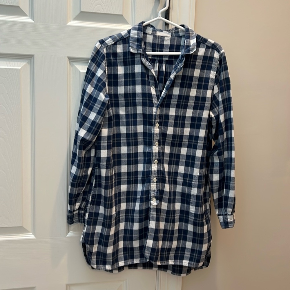 CP Shades Plaid Flannel Button-Up Tunic